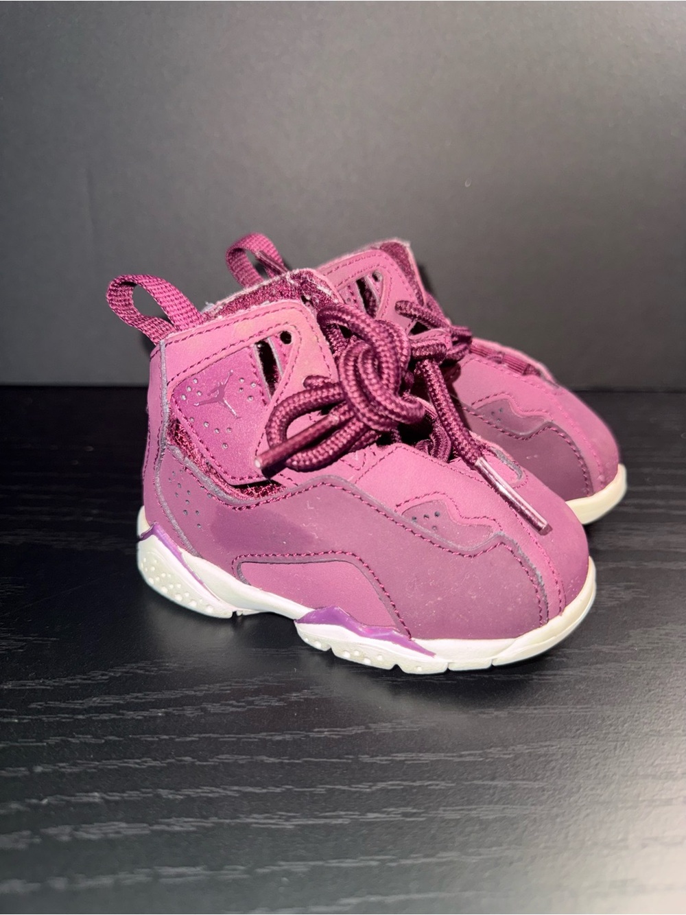 Nike Air Jordan 8 Retro TD Toddler Shoes Bordeaux Purple Size 3C Baby Sneakers